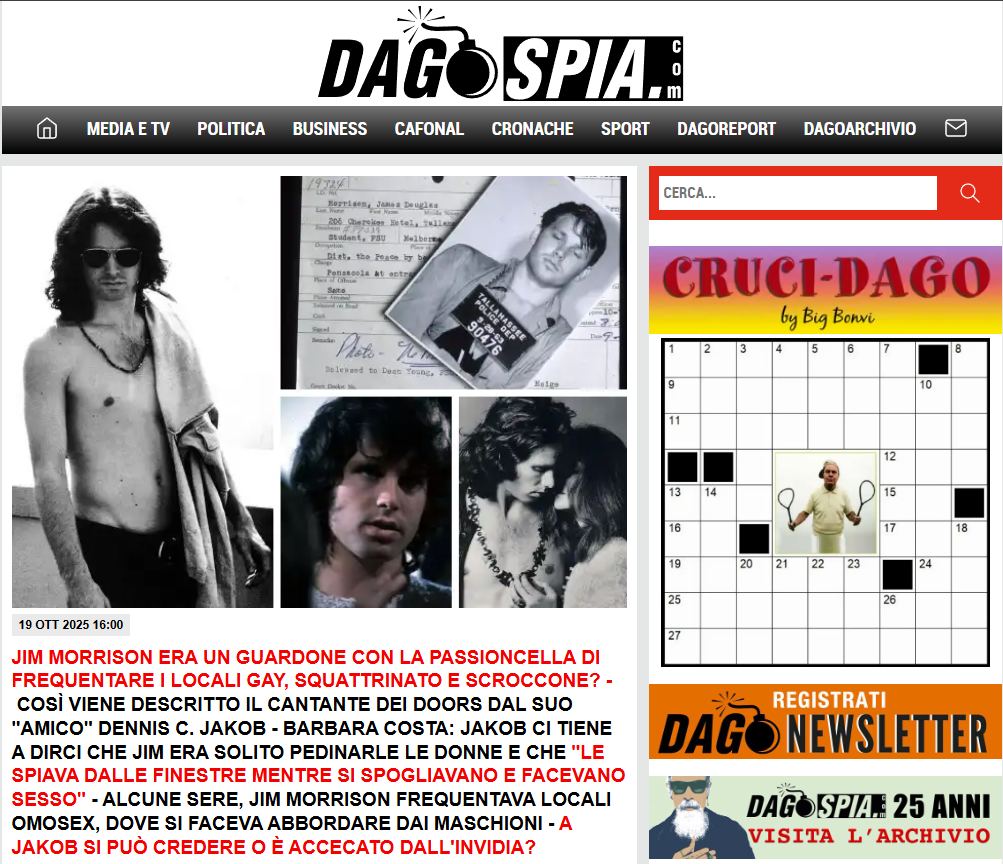 Lo sguardo intimo su Morrison: l'uomo dietro la rockstar cover